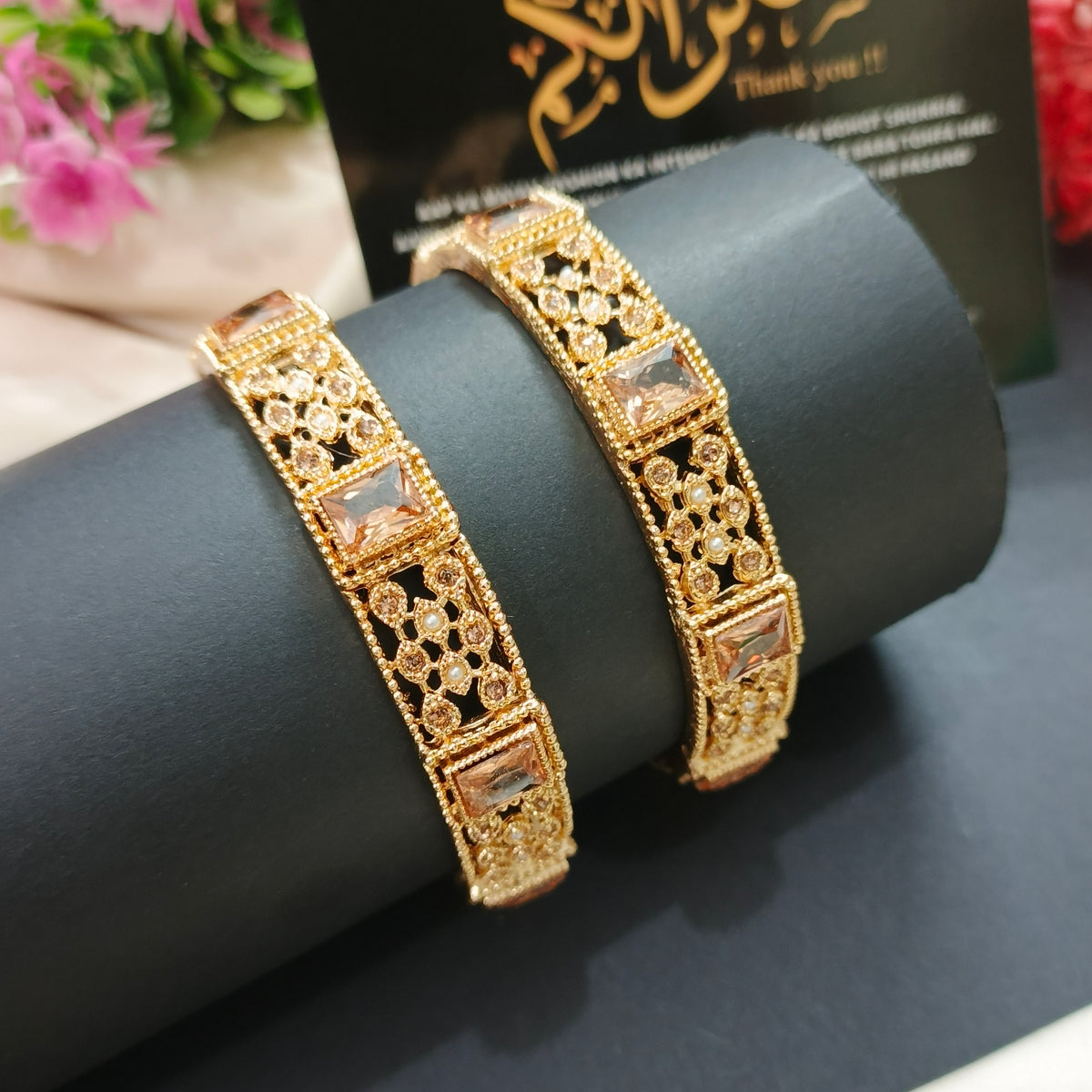 Zircon bangles (golden)
