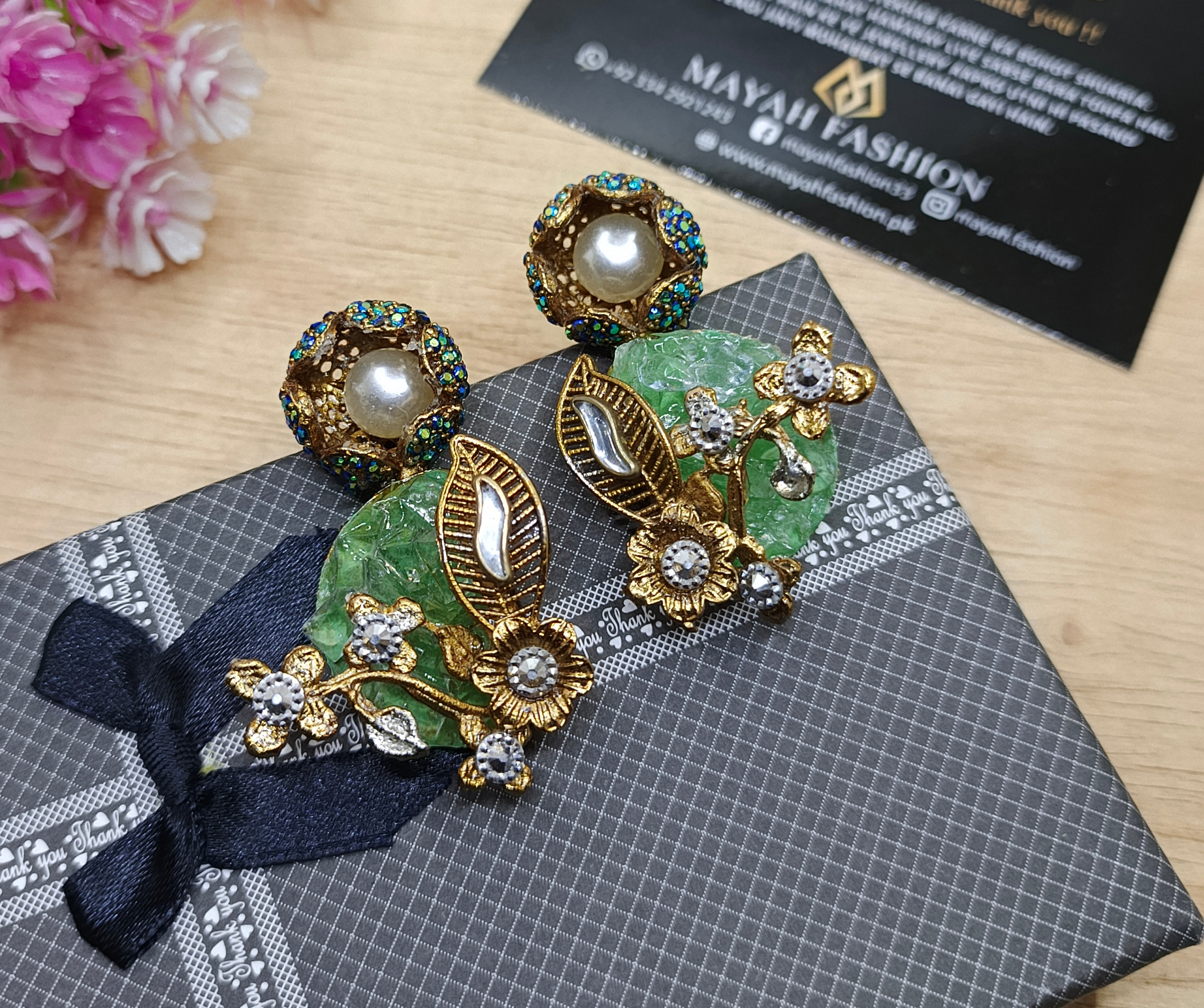 Crushed Stone Turkish earrings