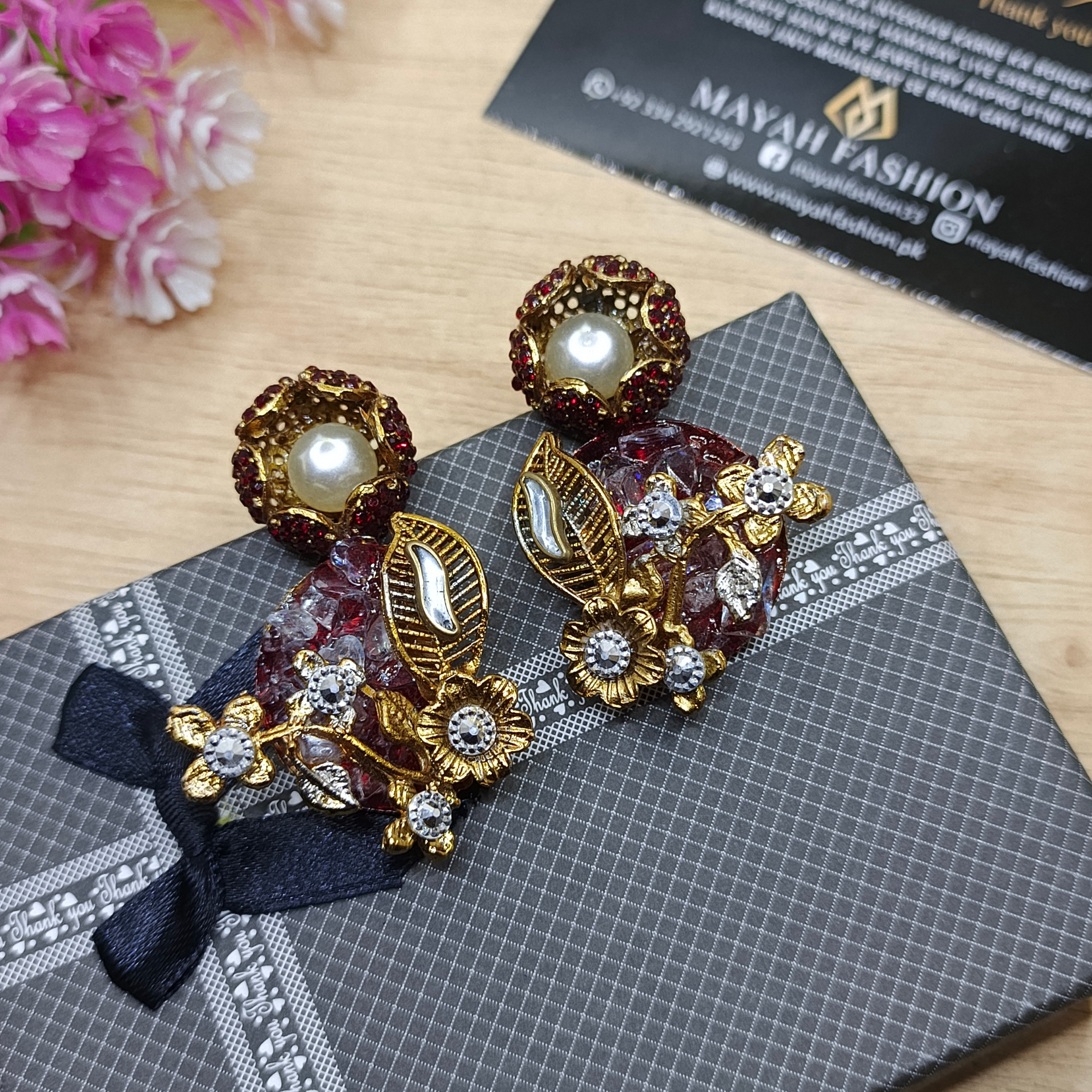 Crushed Stone Turkish earrings