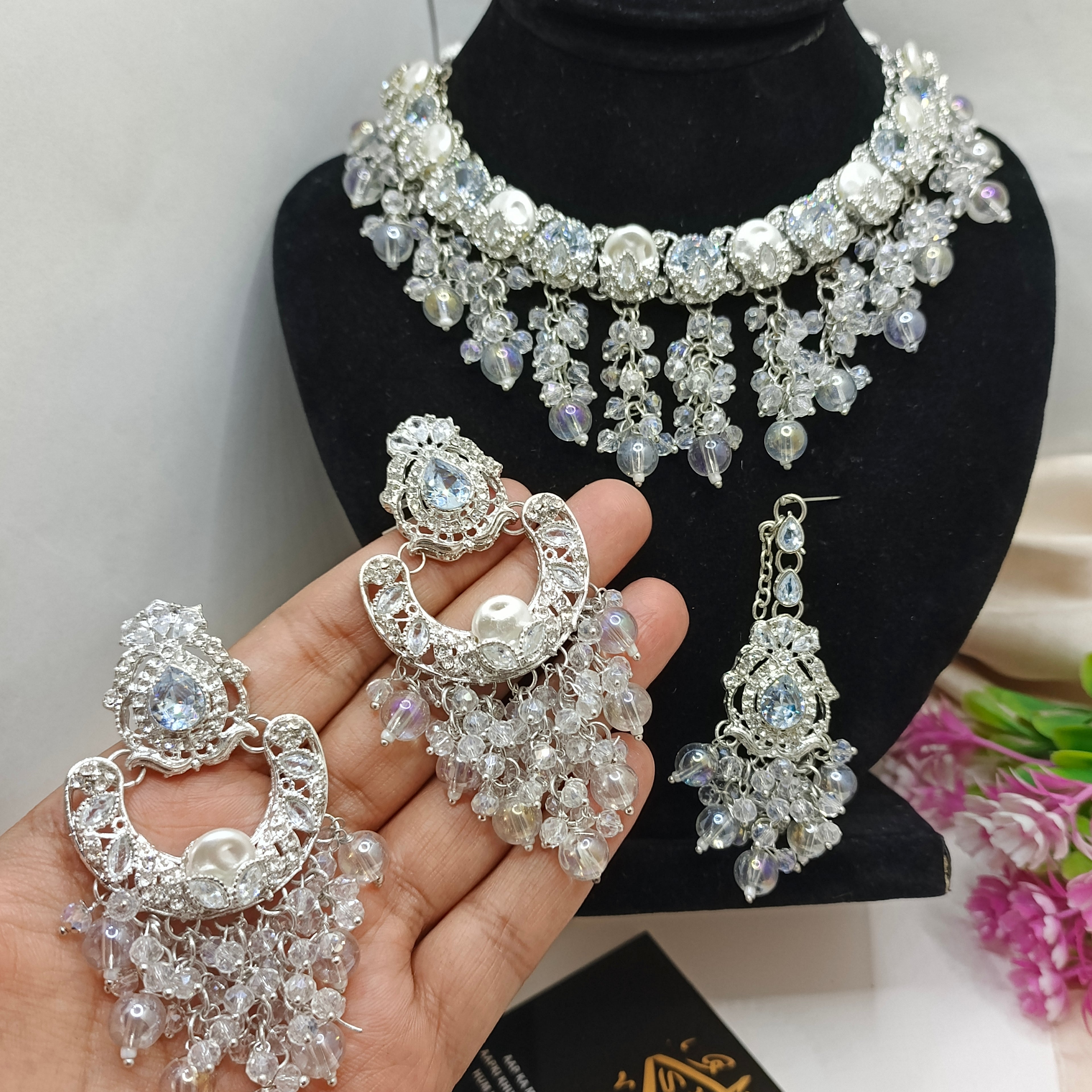 Mother pearls jewellery set