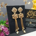 Zircon flower Long earrings