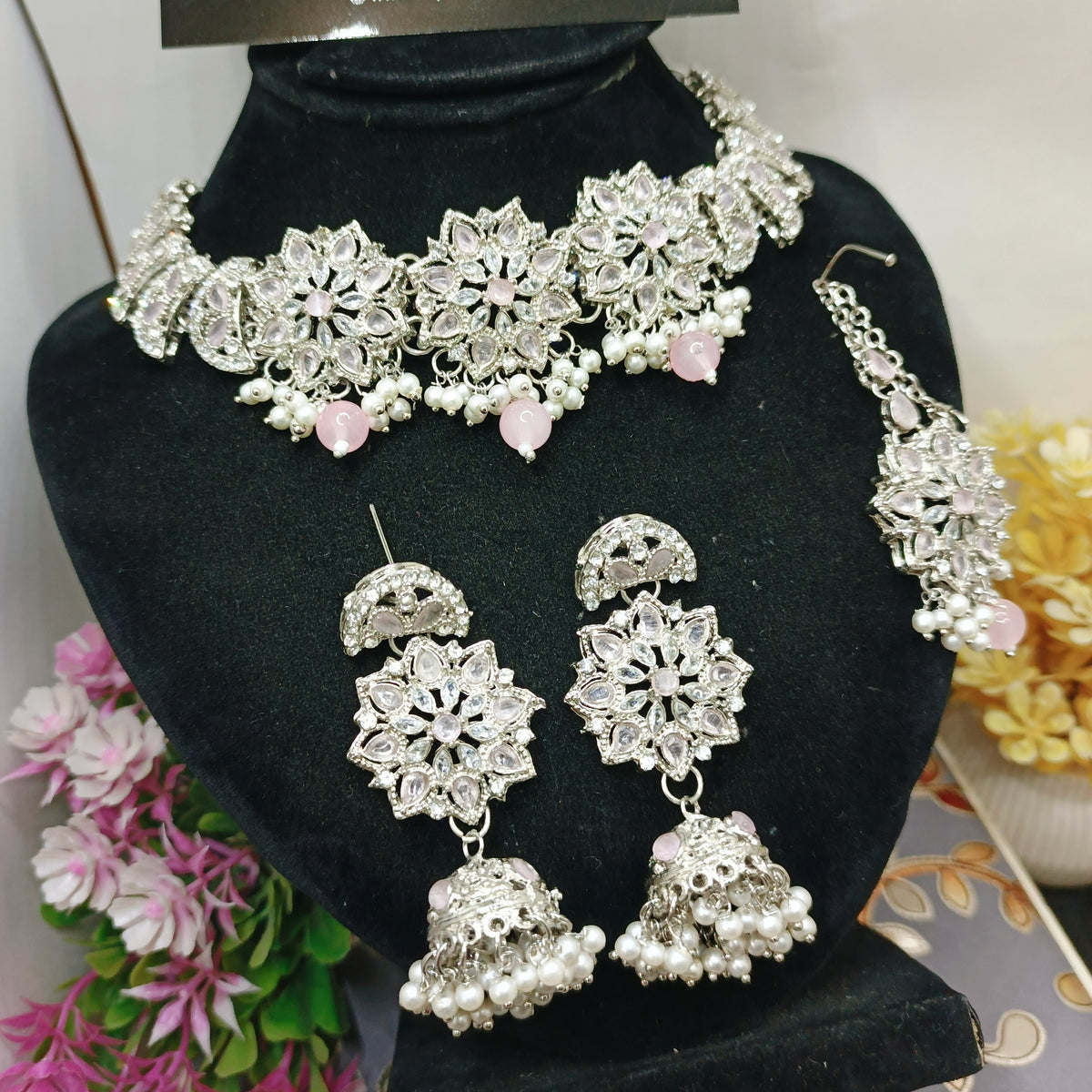 New Design Chokar Set with Jhumka And teeka