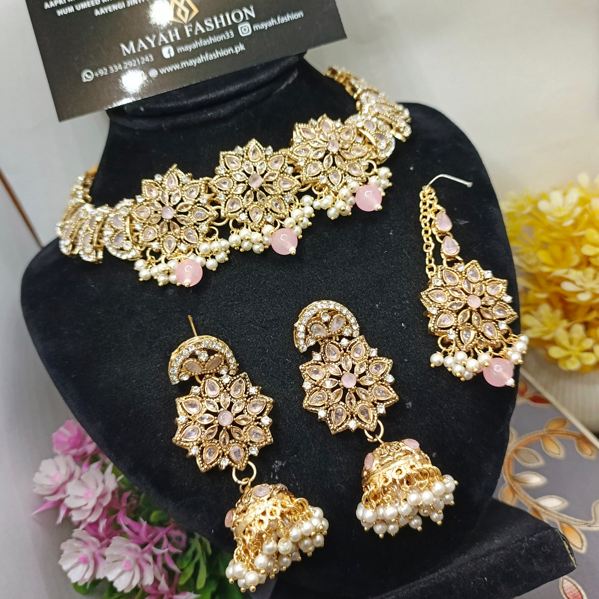 New Design Chokar Set with Jhumka And teeka