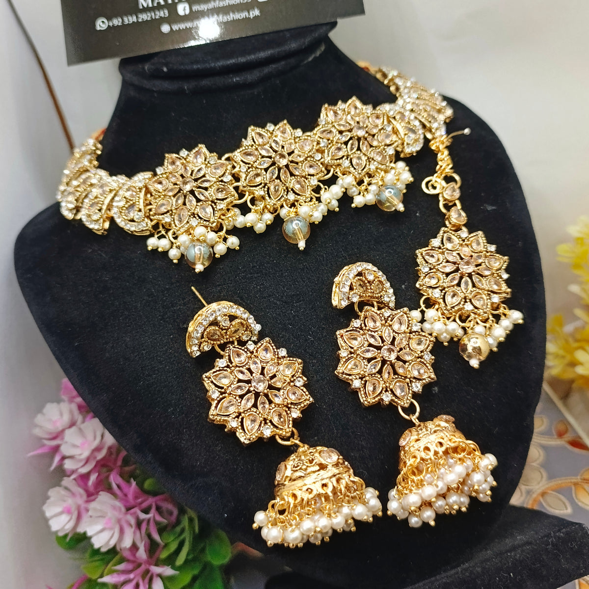 New Design Chokar Set with Jhumka And teeka