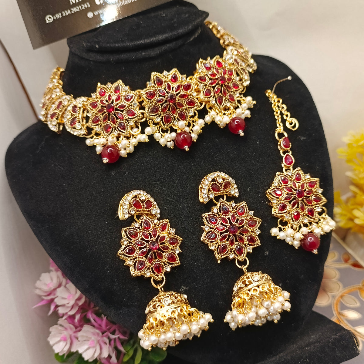 New Design Chokar Set with Jhumka And teeka