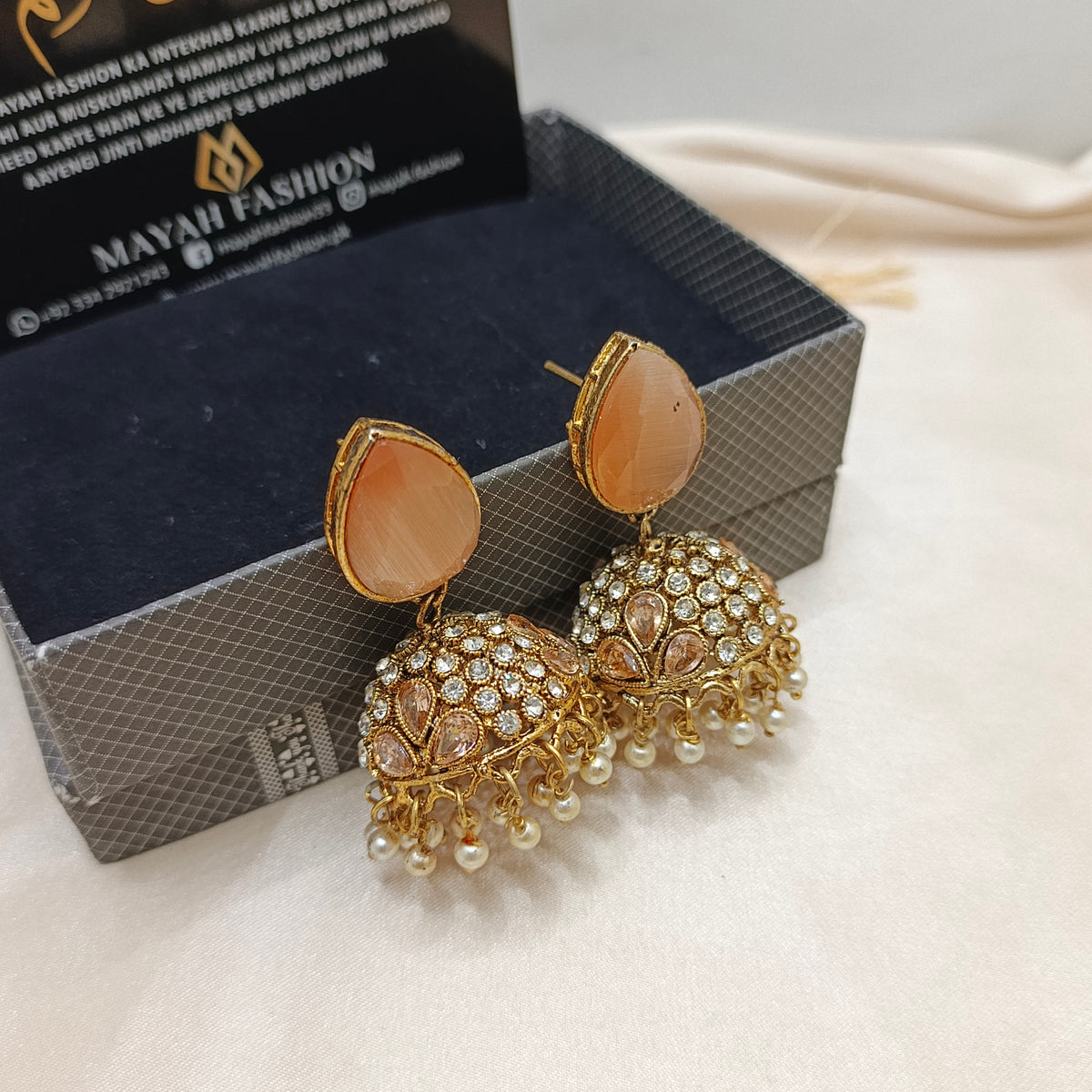 Big Stone Fancy Jhumka