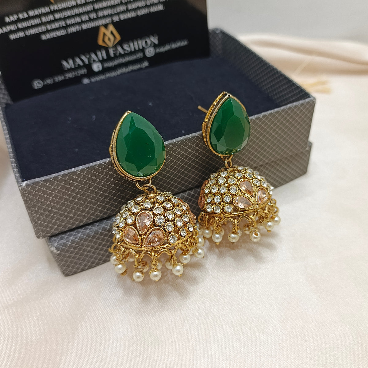 Big Stone Fancy Jhumka