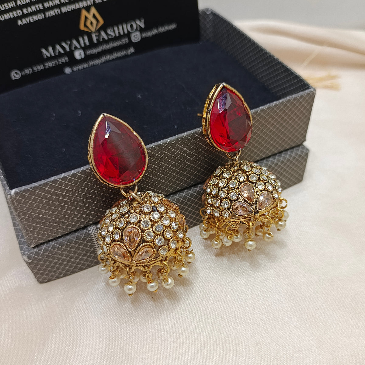 Big Stone Fancy Jhumka
