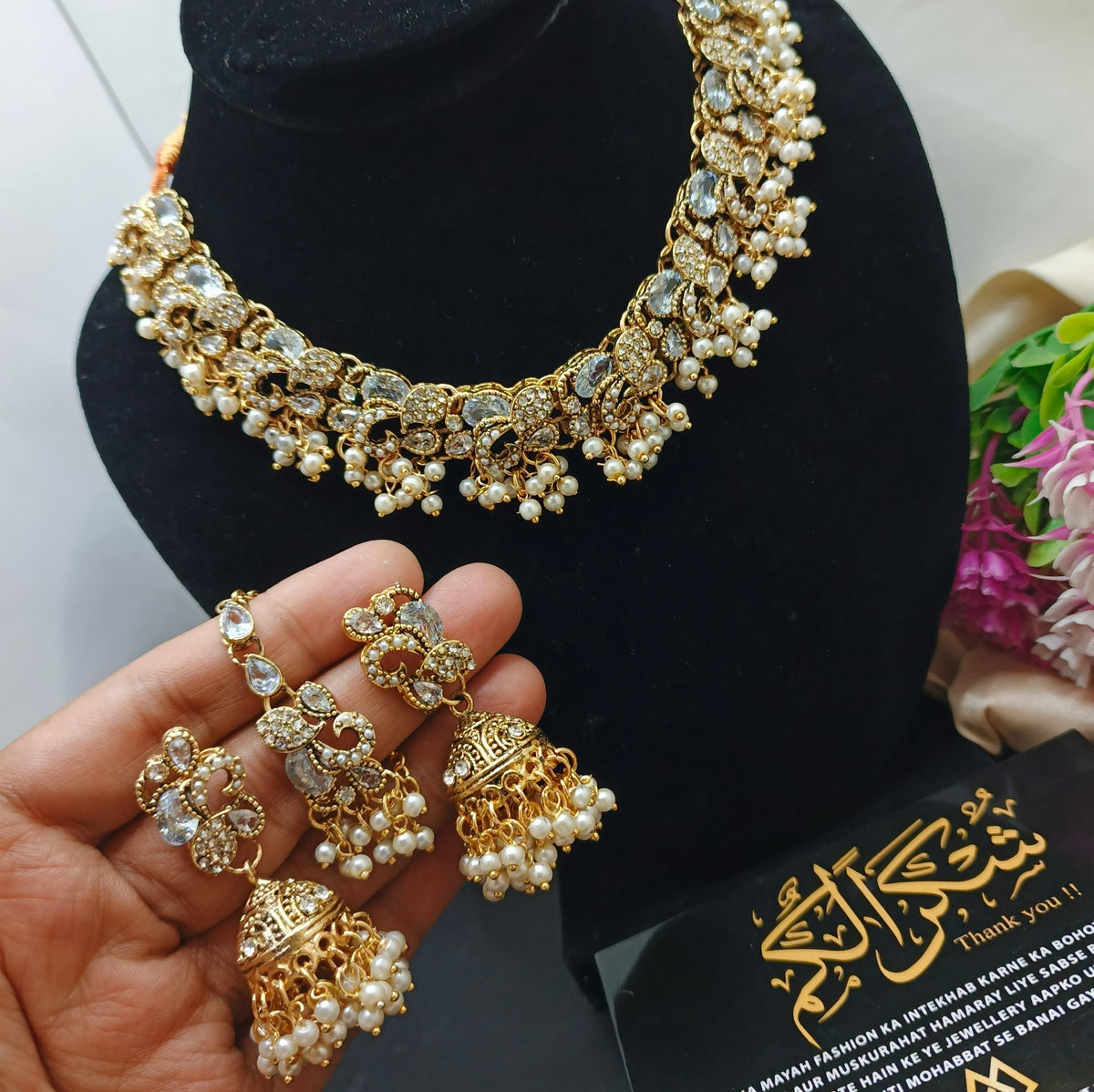 Jewellery Set with Jhumka and teeka