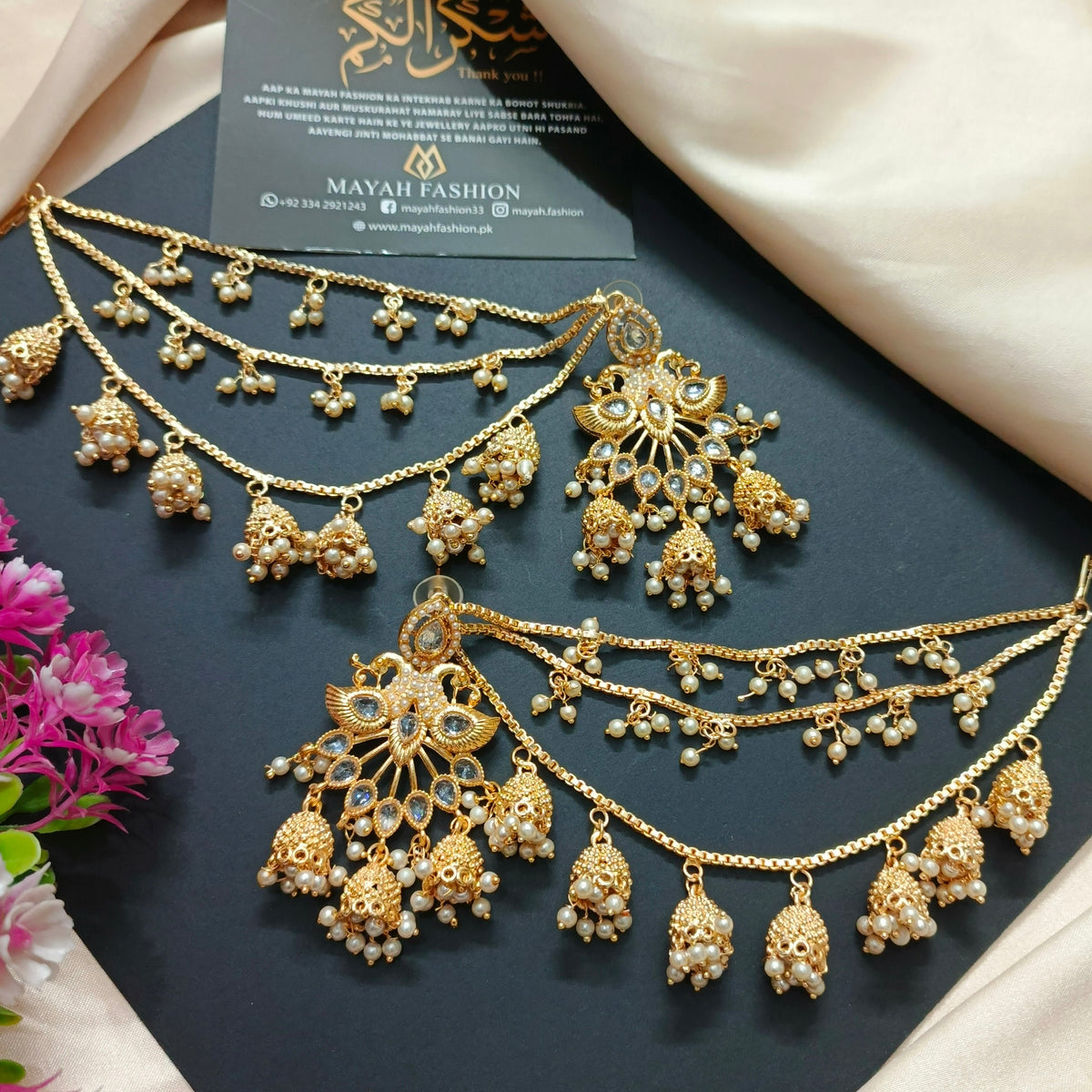 Peacock Style Earrings with Sahare