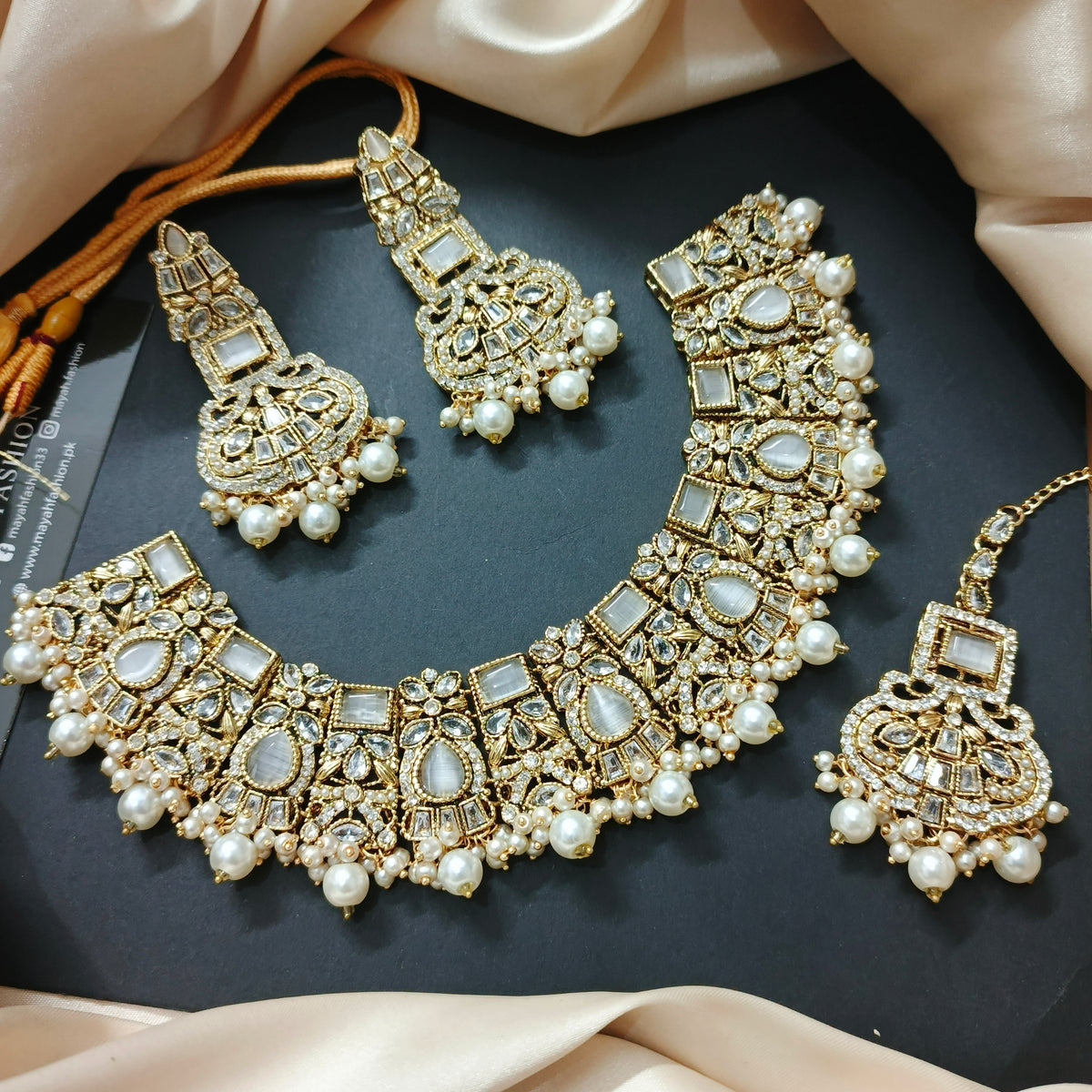 Egyptian stone work semi Bridal jewellery Set