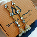 Kundan Jhumka with straight sahare