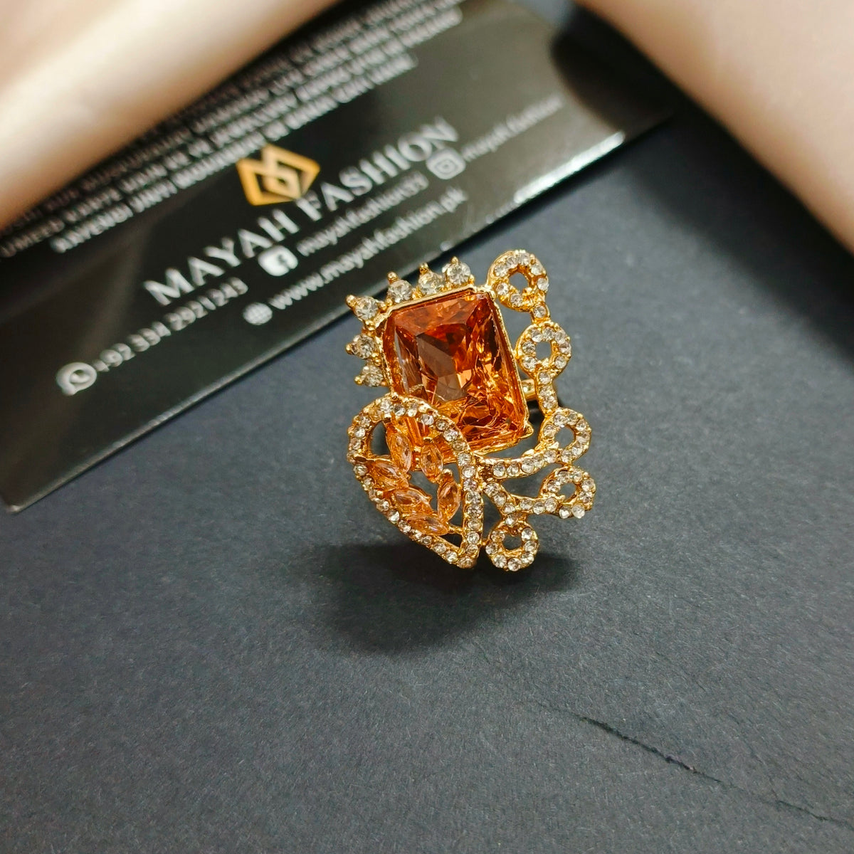 Adjustable zircon Ring #1208