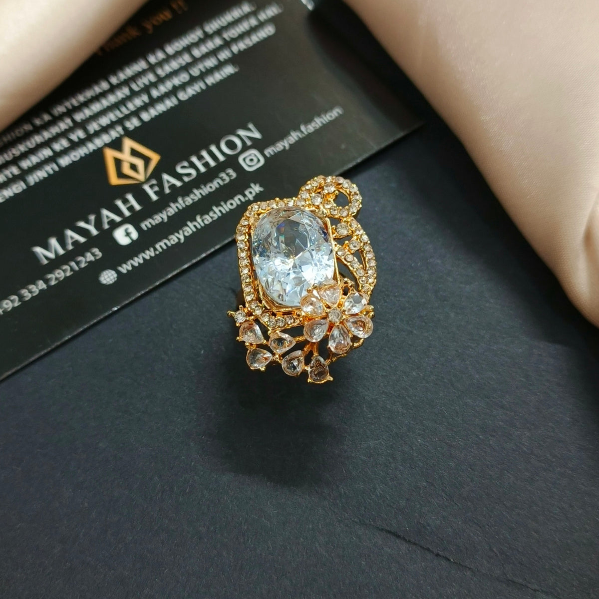 Adjustable zircon Ring #1210
