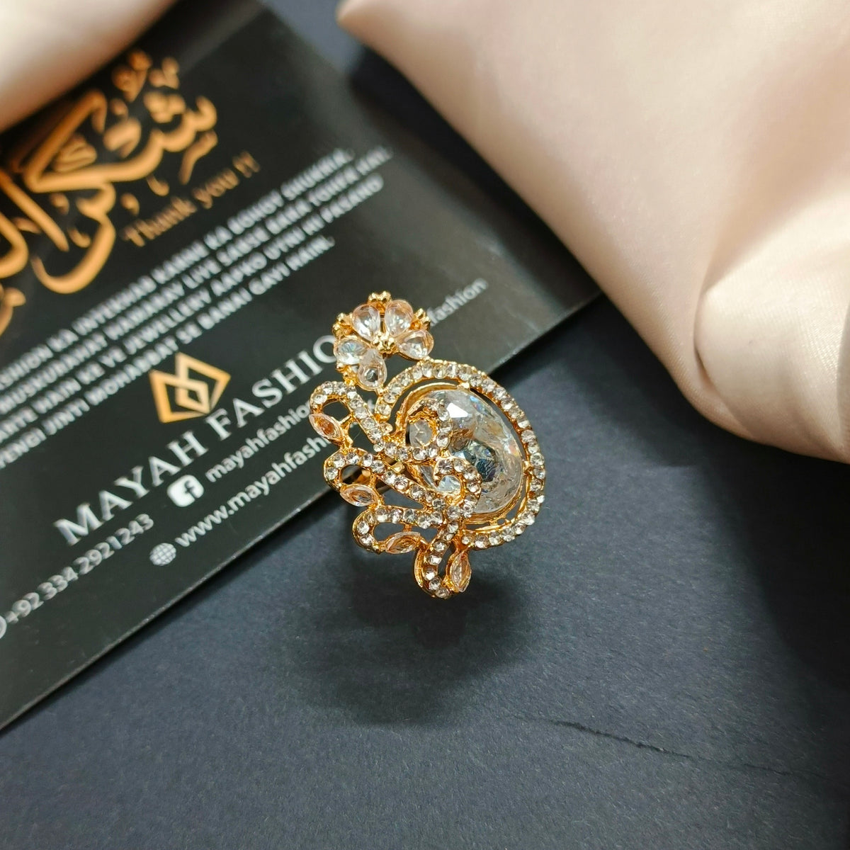 Adjustable zircon Ring #1212