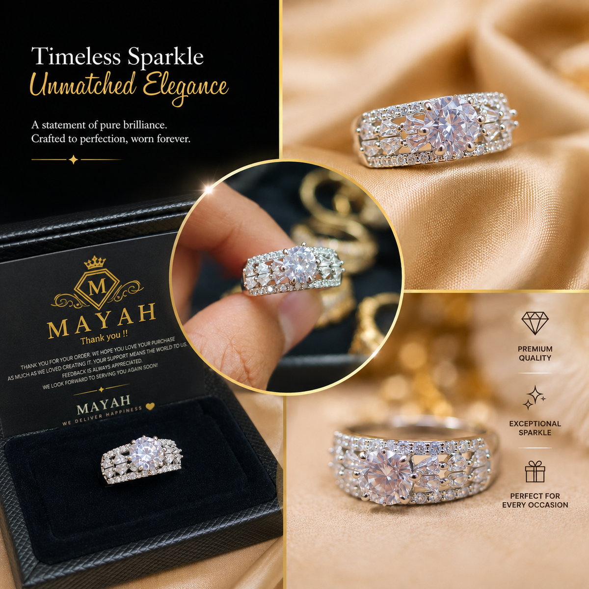 Premium Zircon Rings #033 adjustable sizes