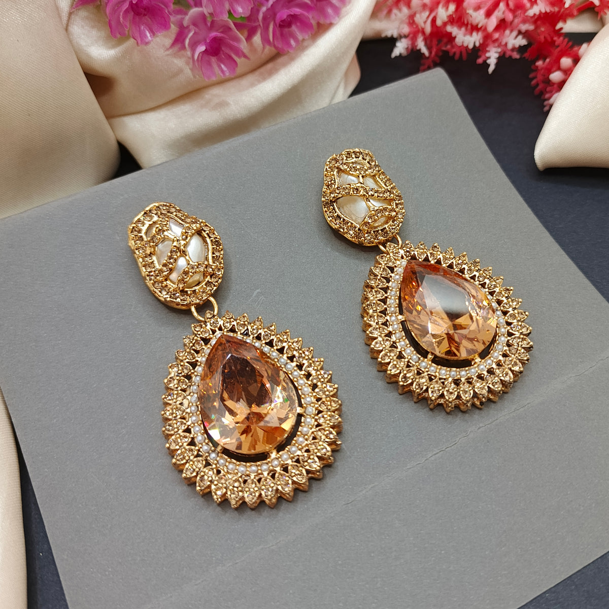 M.O.P Dublet Stone Earrings