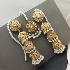 3 Step Jhumkas with Teeka